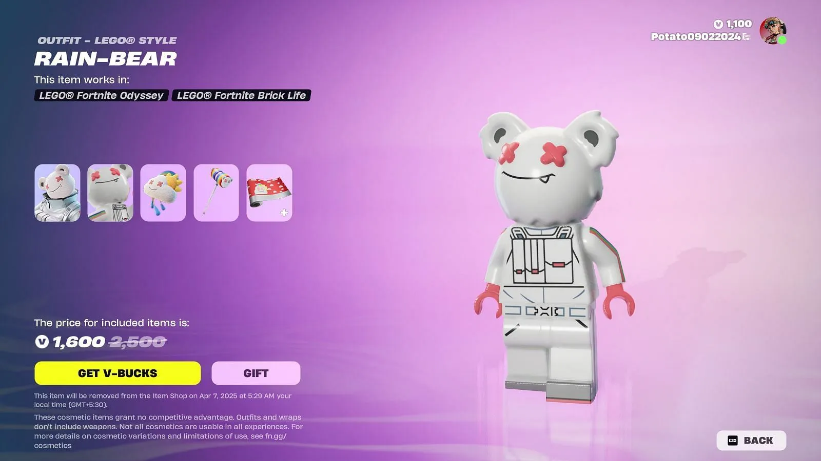 Rain-Bear will be available until April 6, 2025 (Image via Epic Games) Rain-Bear will be available until April 6, 2025 (Image via Epic Games)