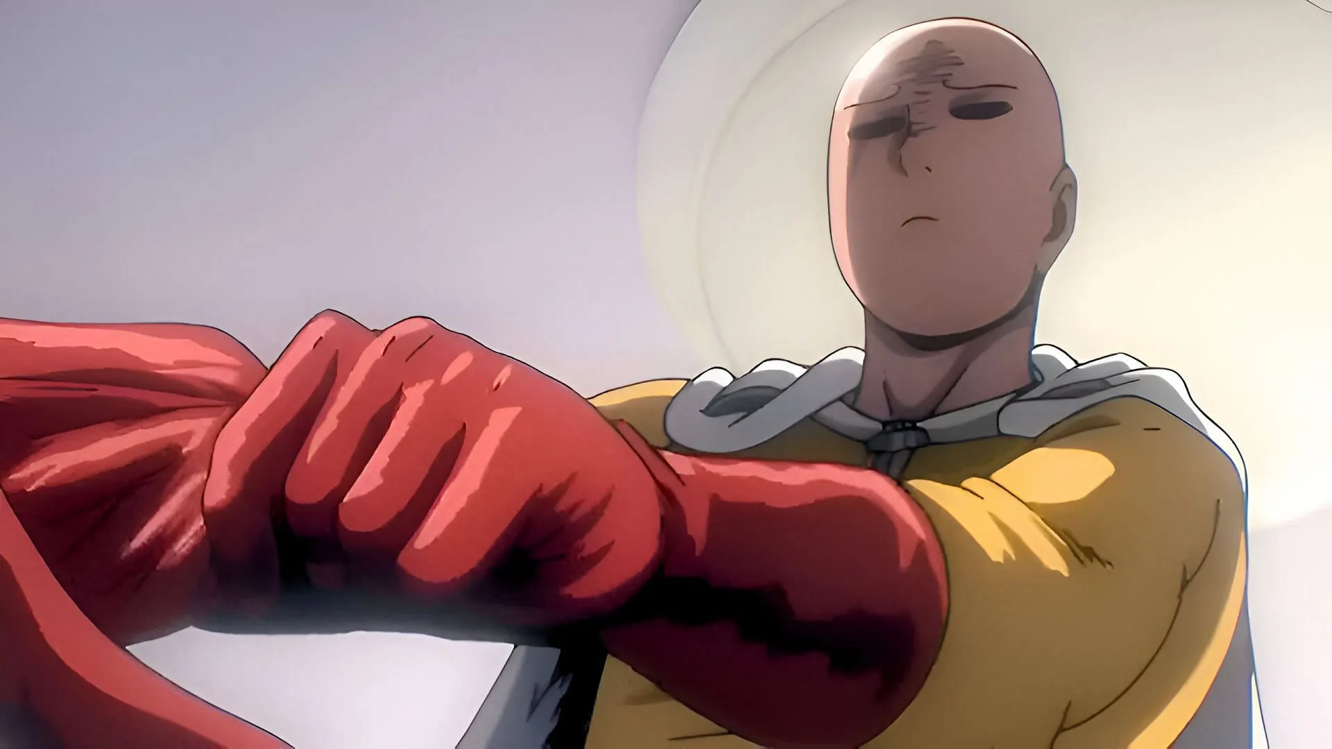 Saitama as seen in the anime trailers