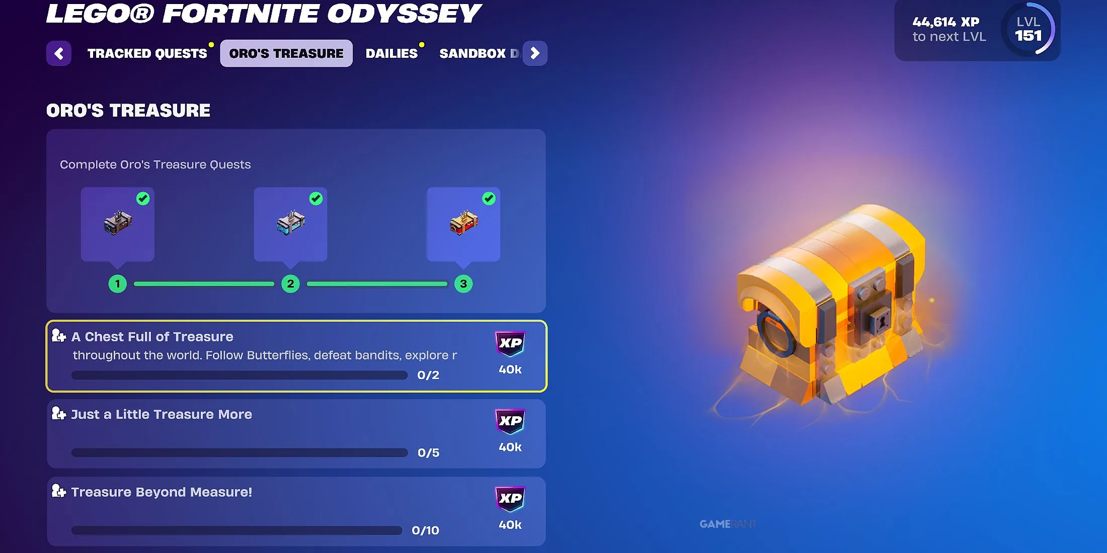 Overview of Oro's Treasure Quests Overview of Oro's Treasure Quests