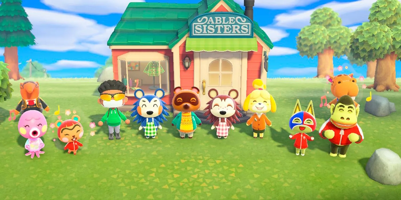 Animal Crossing colorful landscape Animal Crossing colorful landscape