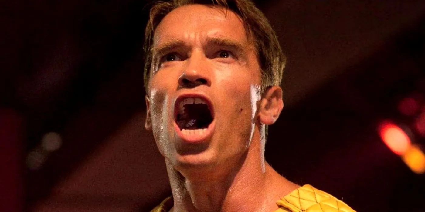 Arnold Schwarzenegger Screaming in The Running Man Arnold Schwarzenegger Screaming in The Running Man