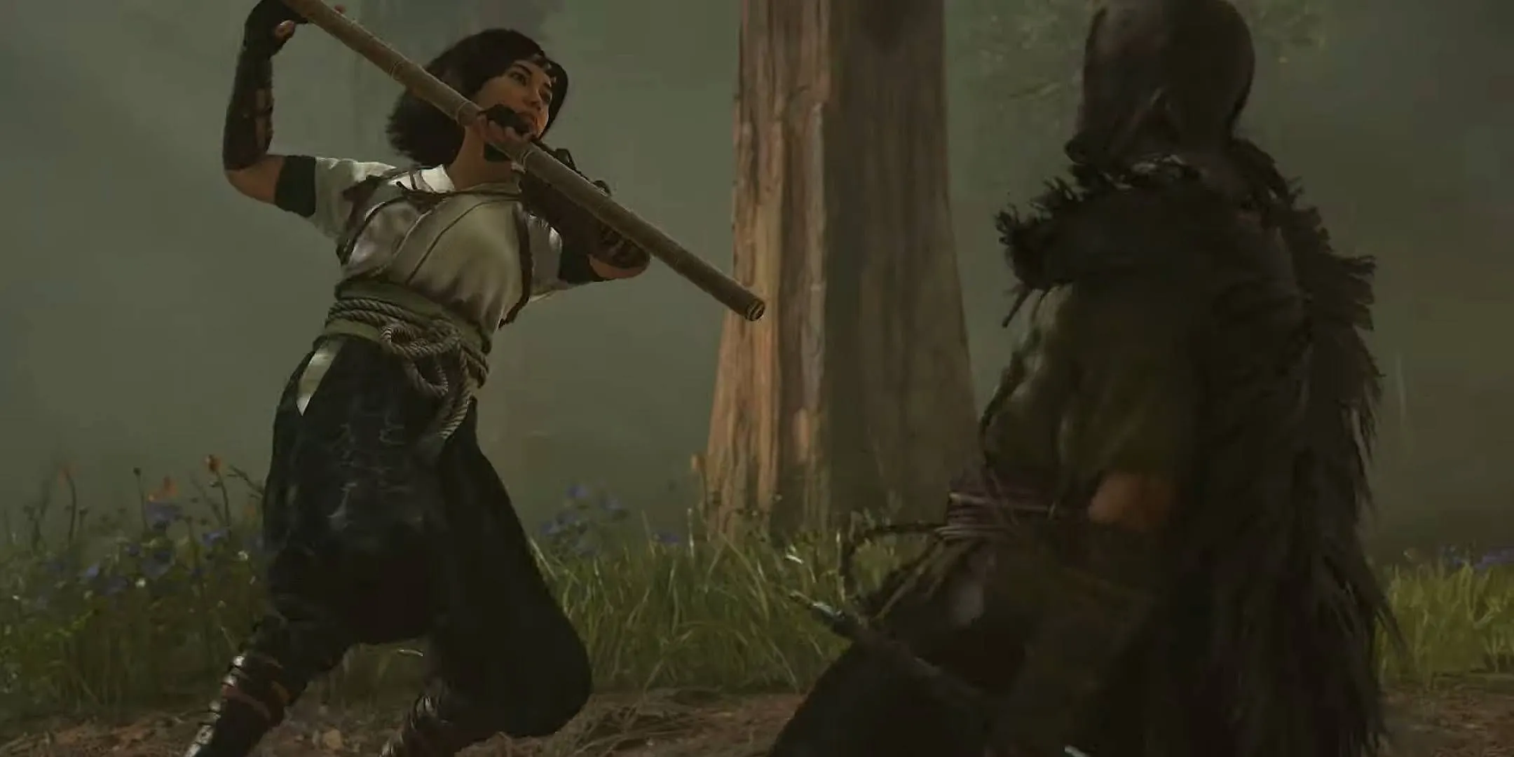 Naoe using the Bō staff against an enemy in Assassin's Creed Shadows' DLC, Claws of Awaji. Naoe using the Bō staff against an enemy in Assassin's Creed Shadows' DLC, Claws of Awaji.