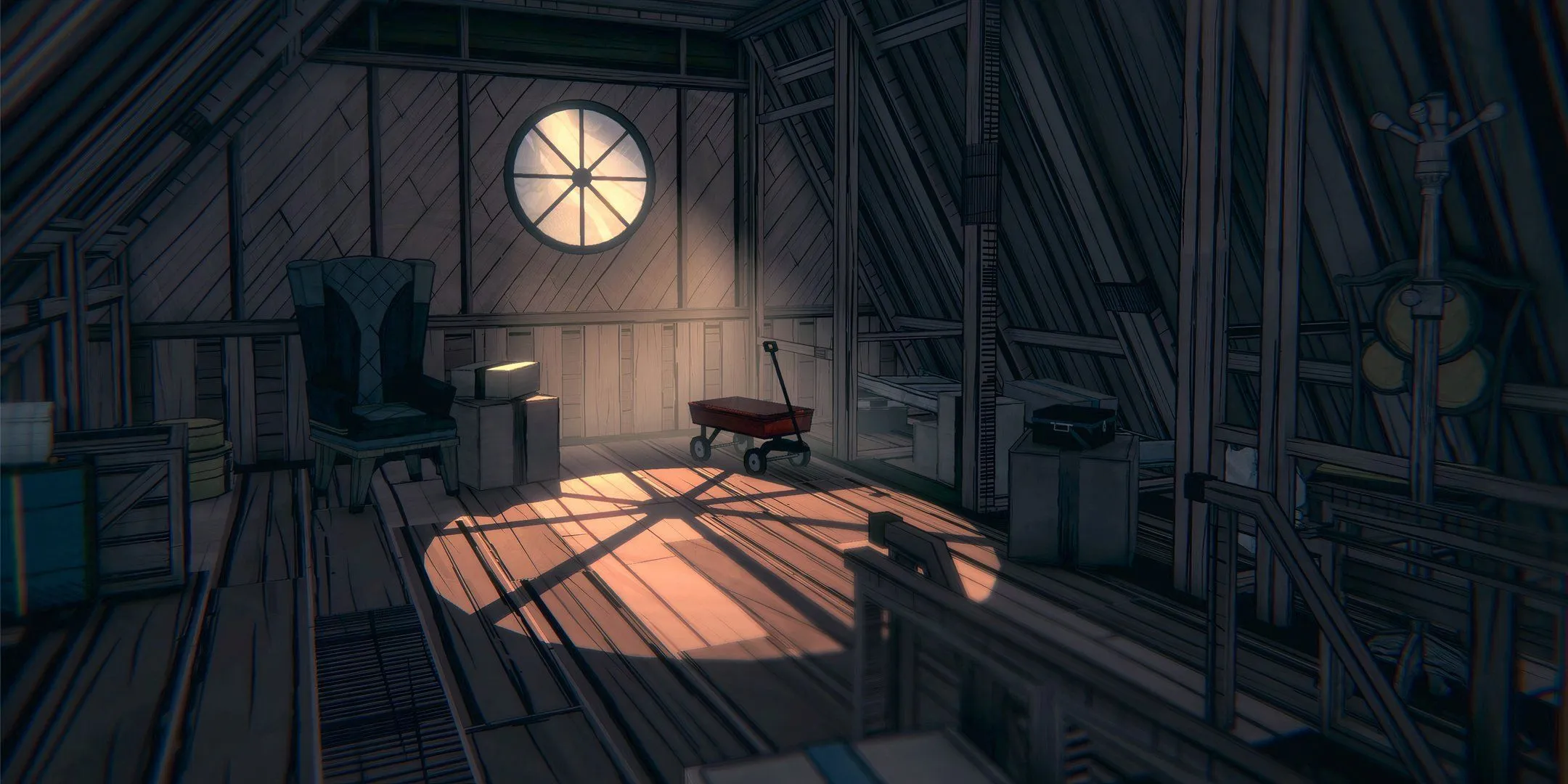 Attic view in Blue Prince