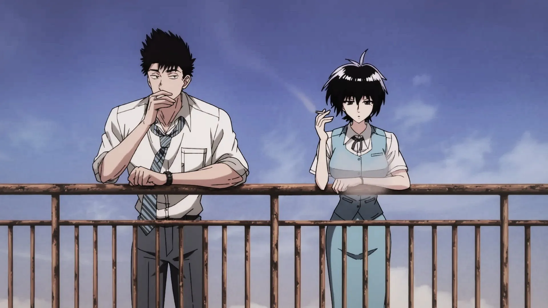 Kudou and Kujirai as depicted in the anime