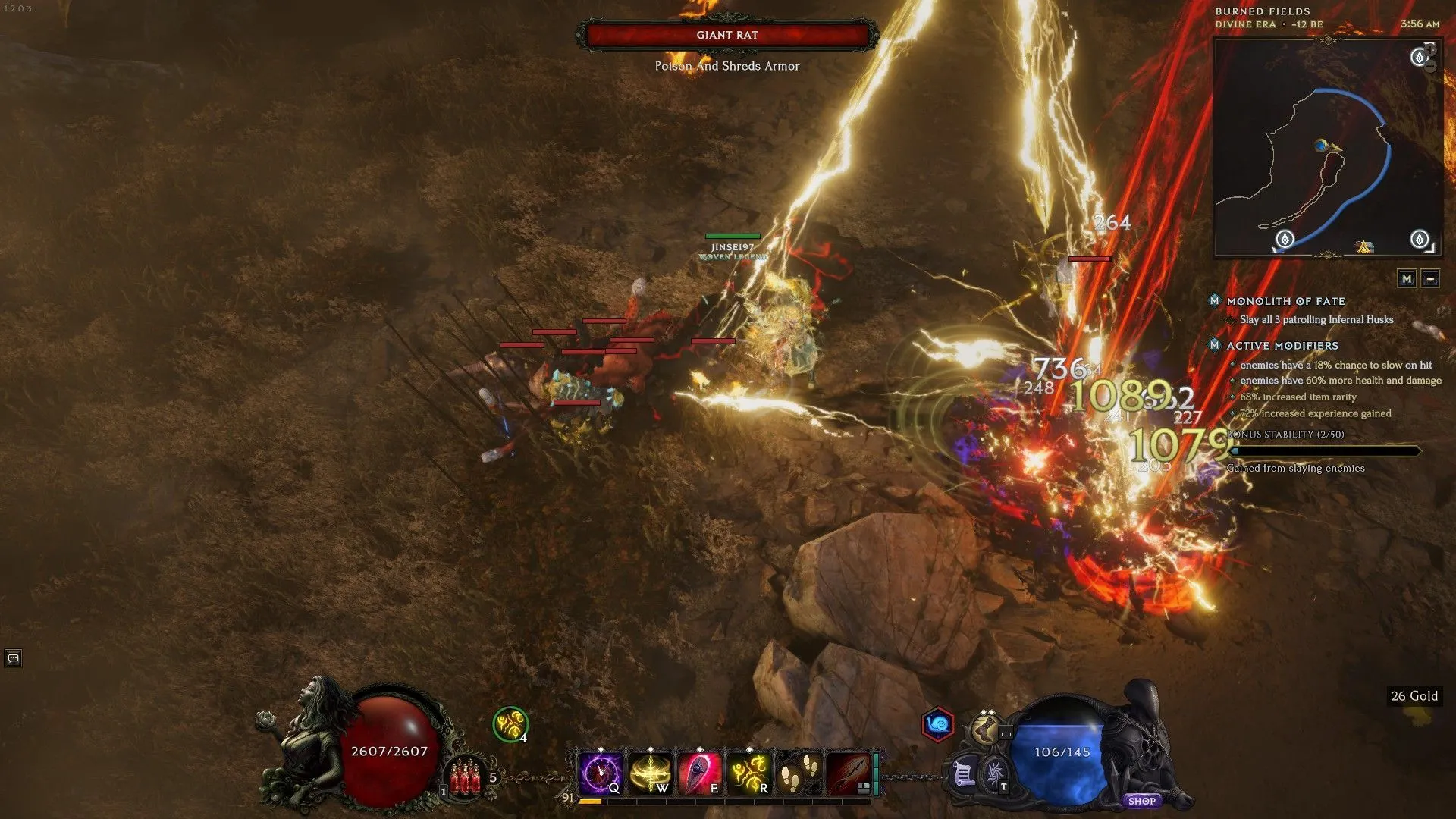Casting Javelin with auto-cast Smite (Image via EHG)