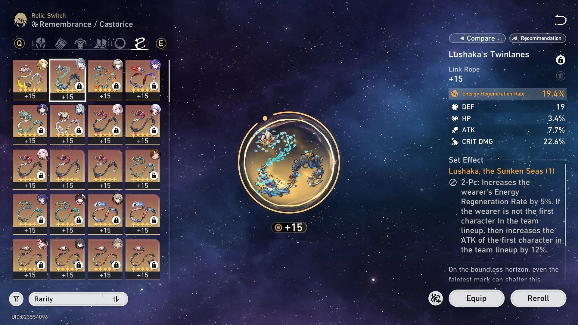 A Relic piece with ERR as its main stat (Image via Sportskeeda Gaming || HoYoverse)