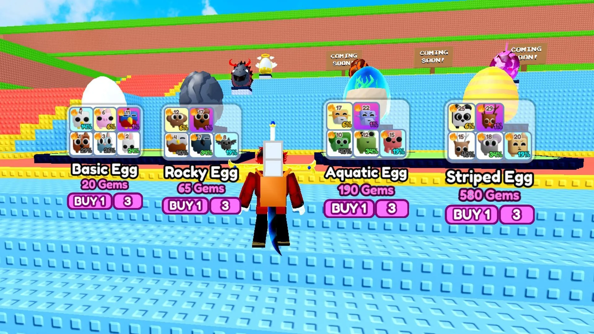 Purchase various Eggs using Gems (Image via Roblox) Purchase various Eggs using Gems (Image via Roblox)