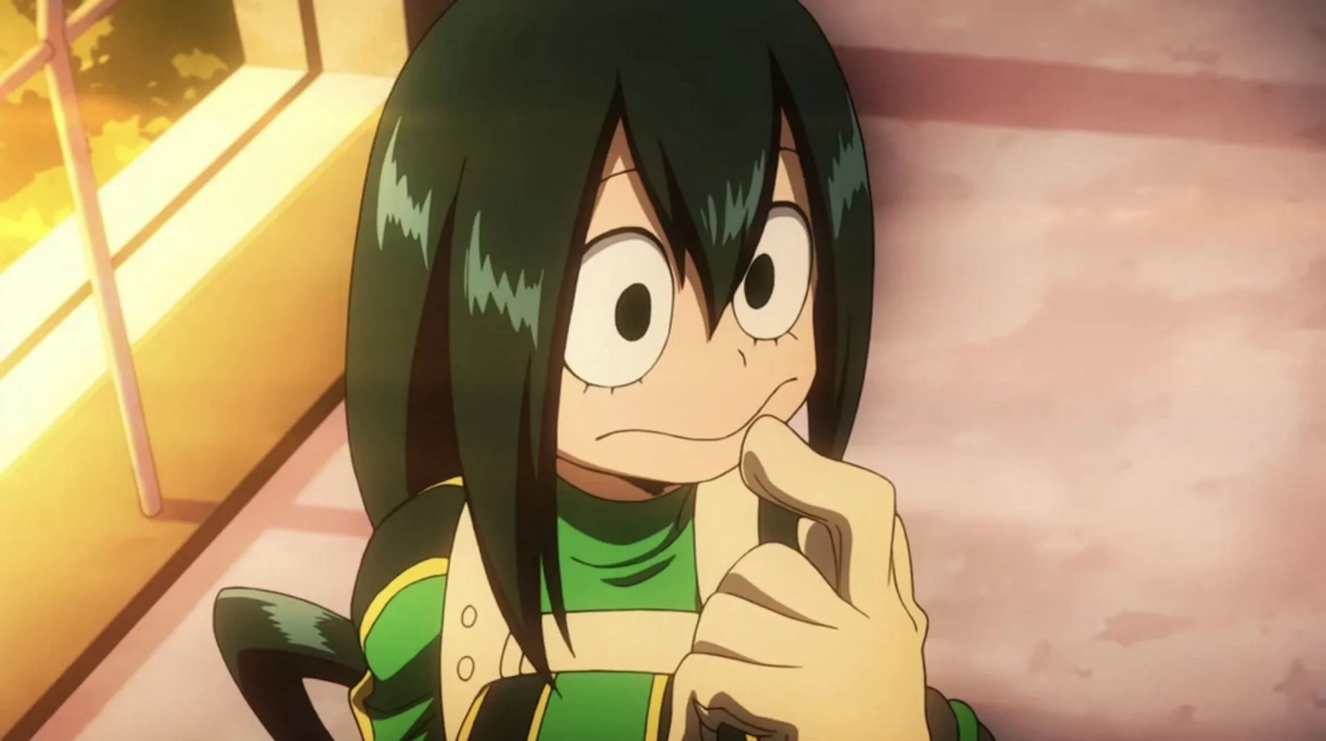 Tsuyu Asui as seen in anime (Image via Bones)