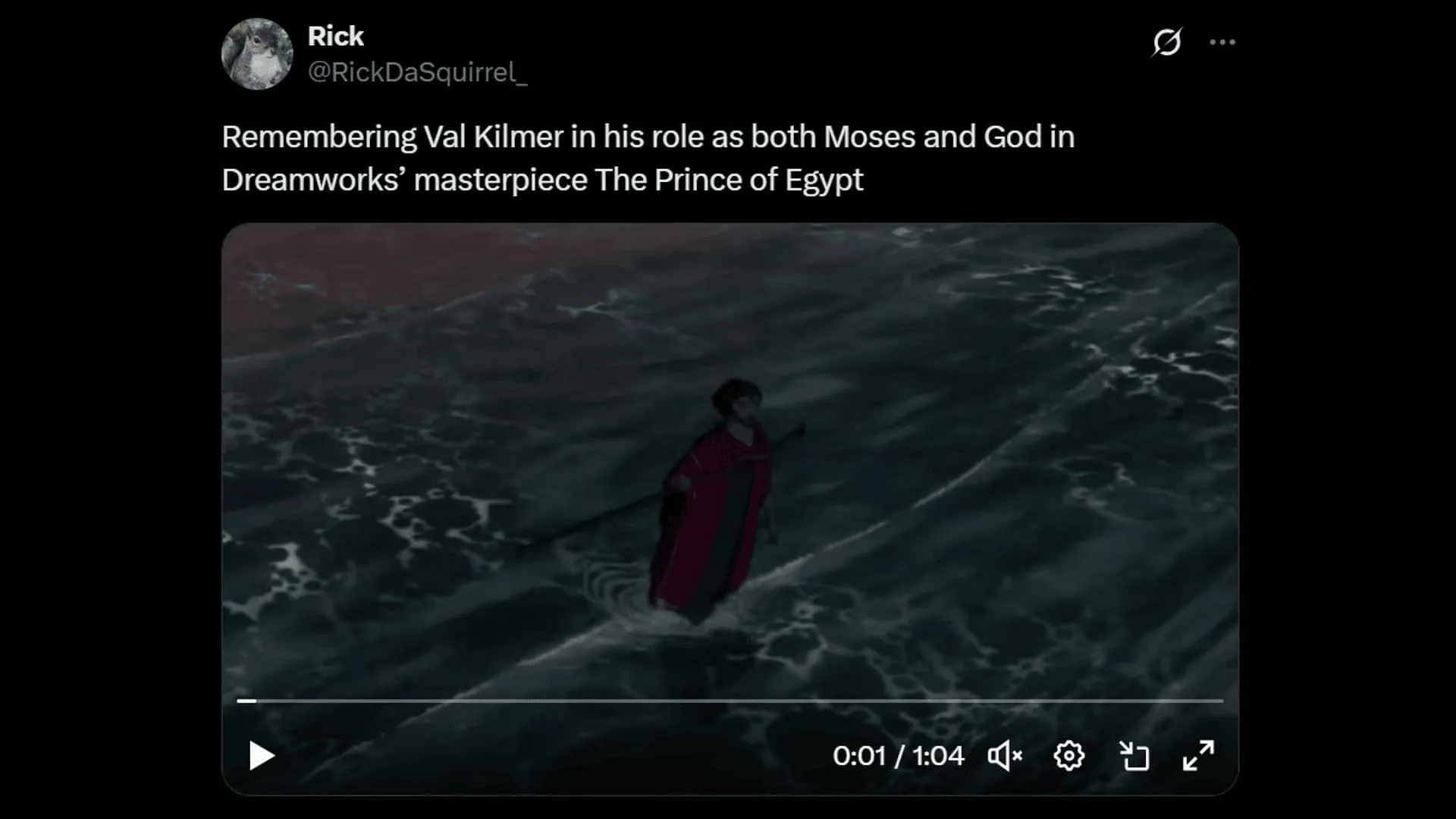 Val Kilmer voiced Moses and God in the film, 'The Prince of Egypt.'