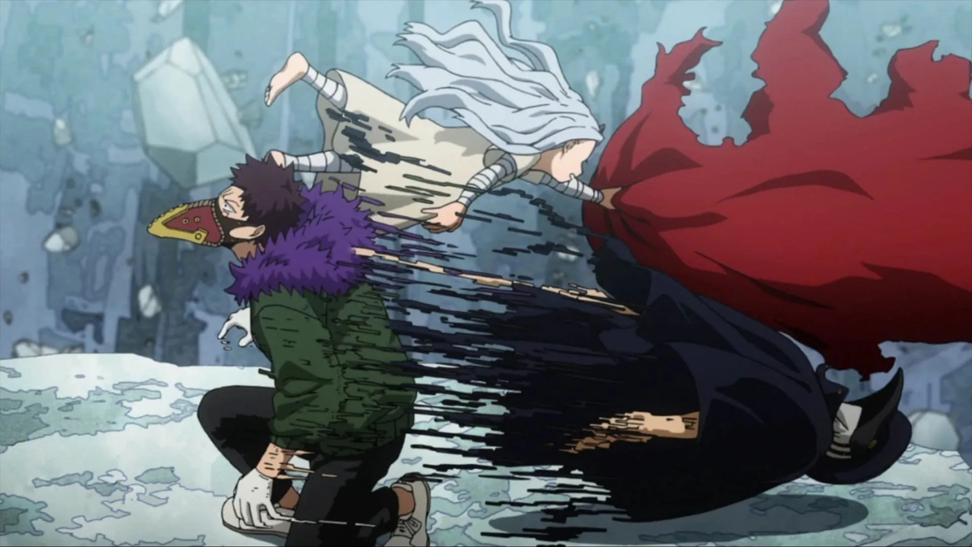 Eri is using her Rewind quirk on Overhaul in My Hero Academia (Image via Bones) Eri is using her Rewind quirk on Overhaul in My Hero Academia (Image via Bones)