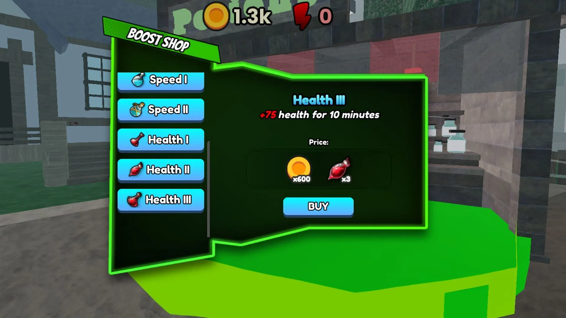 Spend Coins on different Potions (Image via Roblox) Spend Coins on different Potions (Image via Roblox)