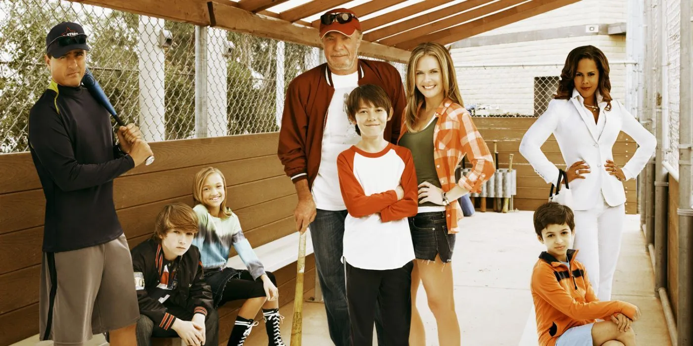 Back in the Game cast photo in the dugout Back in the Game cast photo in the dugout