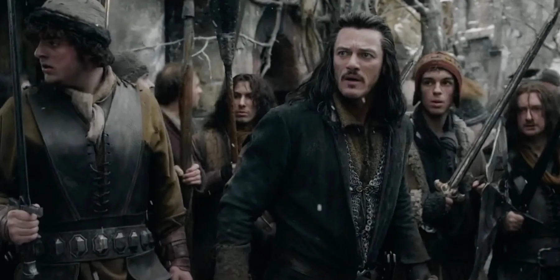 Bard and the Lake-men in The Hobbit: The Battle of Five Armies Bard and the Lake-men in The Hobbit: The Battle of Five Armies