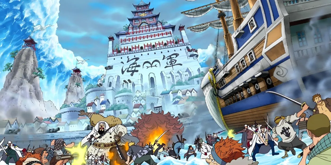 Battle at Marineford during the Summit War saga Battle at Marineford during the Summit War saga