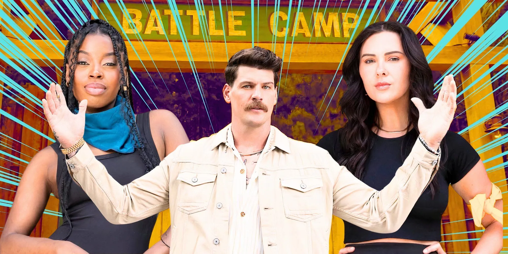 Host Taylor Lewan with contestants