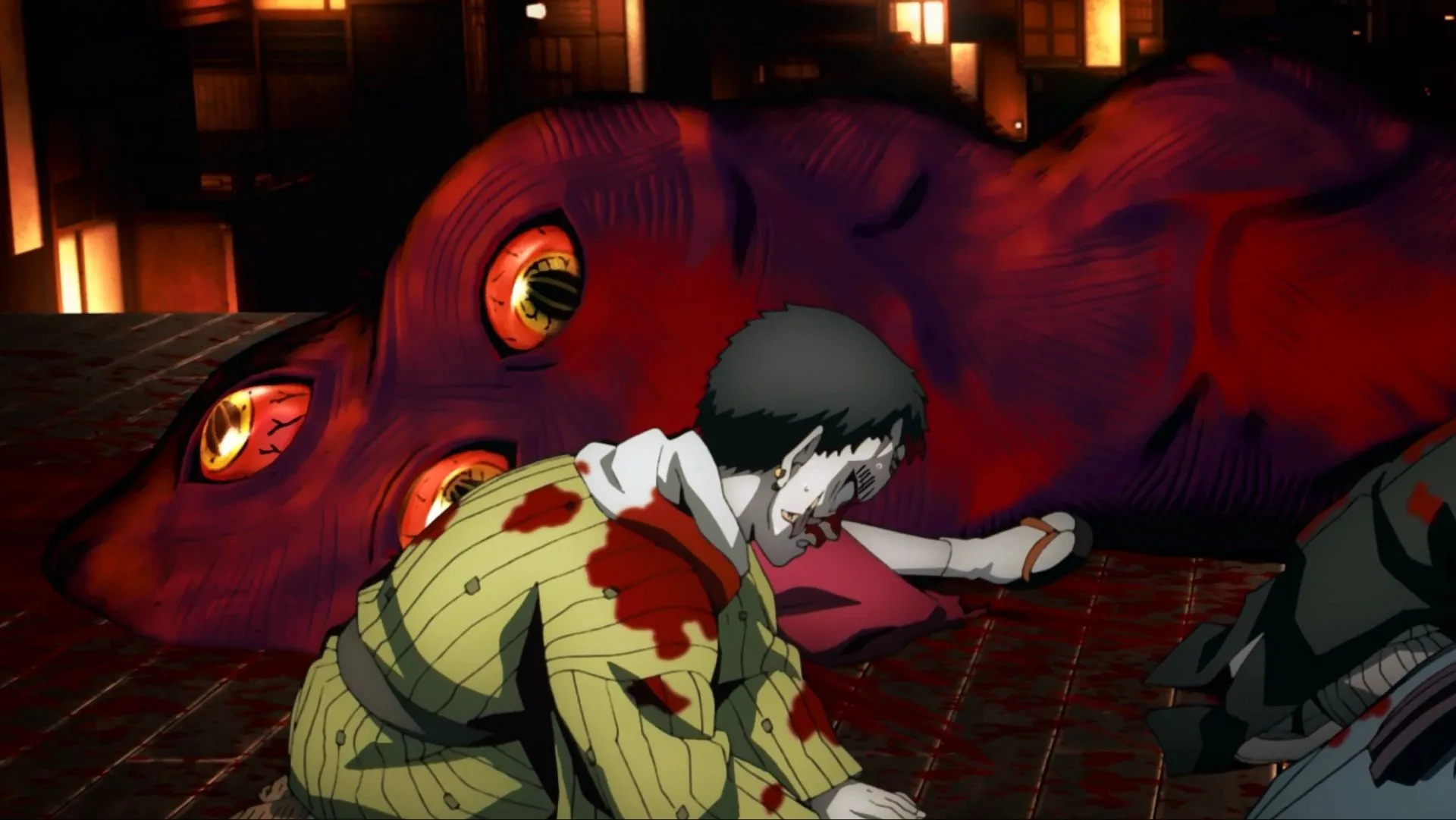 Mukago was killed by Muzan, as shown in the Demon Slayer anime (Image via Ufotable) Mukago was killed by Muzan, as shown in the Demon Slayer anime (Image via Ufotable)