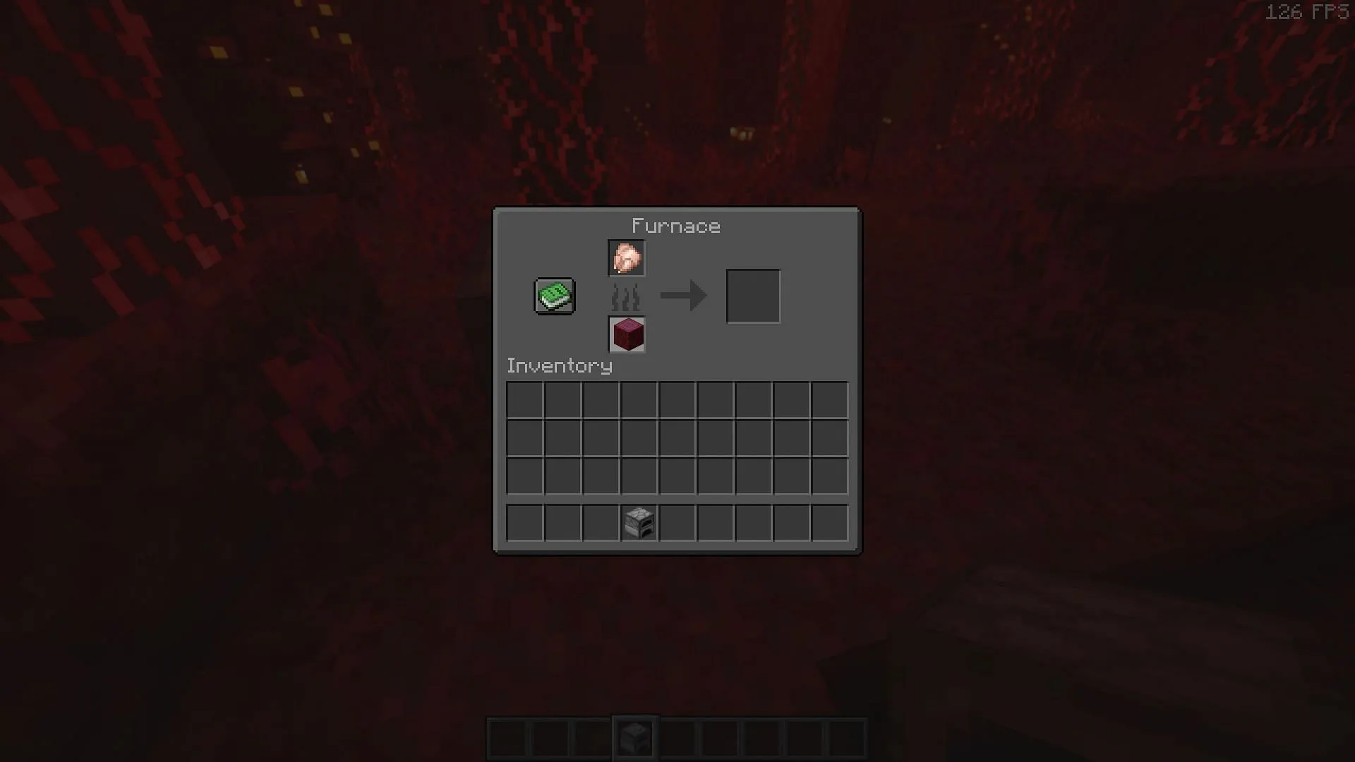 Crimson and warped stems and other wood blocks cannot be burned as fuel. (Image via Sportskeeda Gaming/Mojang Studios) Crimson and warped stems and other wood blocks cannot be burned as fuel. (Image via Sportskeeda Gaming/Mojang Studios)