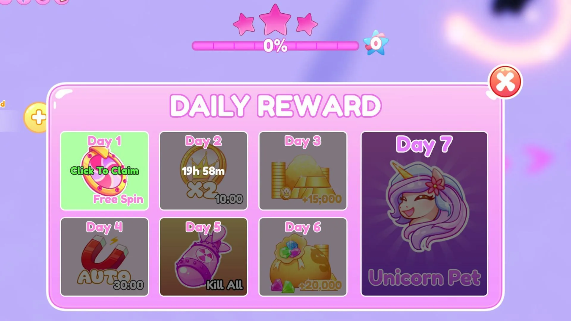 Earn daily rewards in Pink Palace Tycoon (Image via Roblox) Earn daily rewards in Pink Palace Tycoon (Image via Roblox)