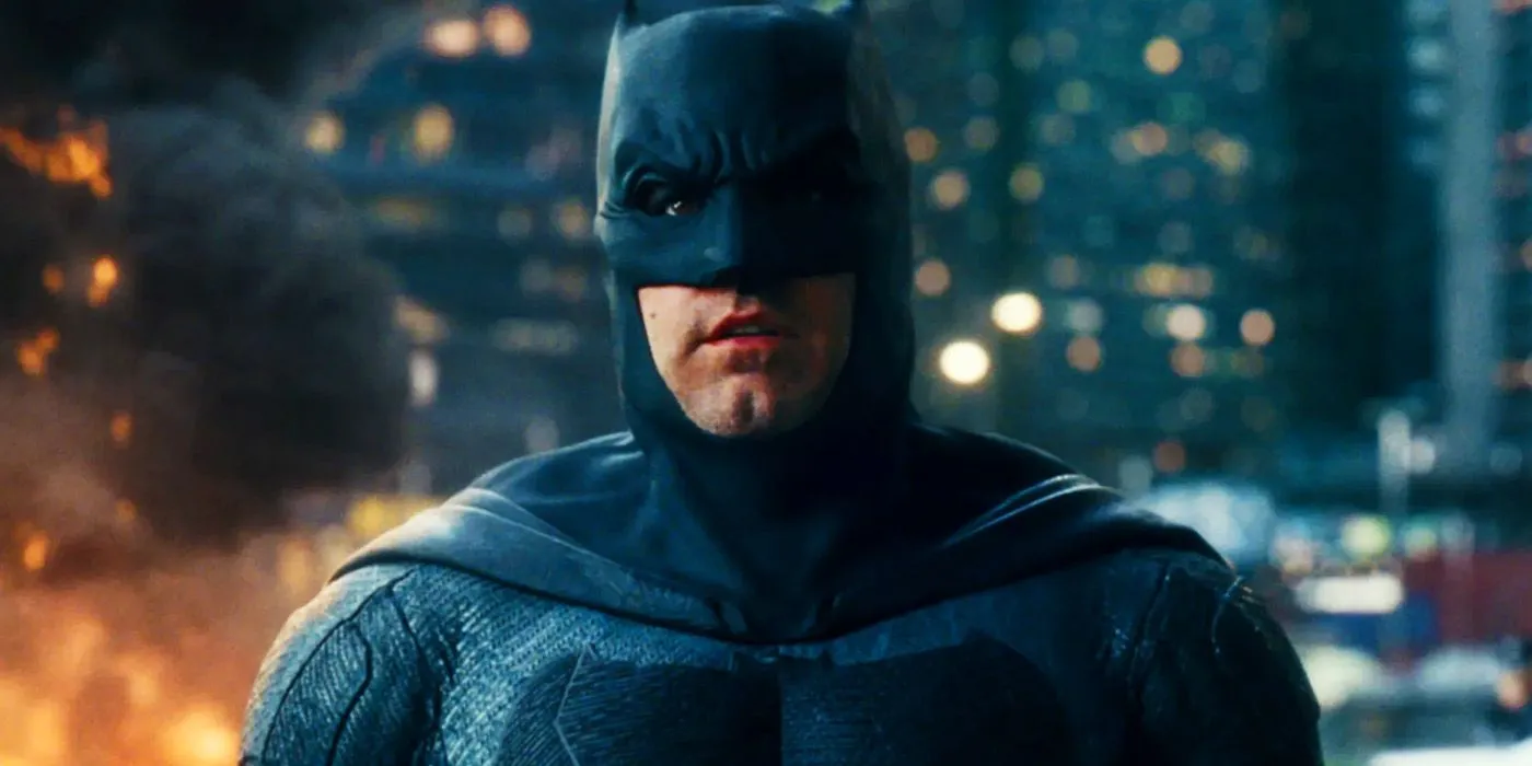 Batman facing the camera in Justice League Batman facing the camera in Justice League
