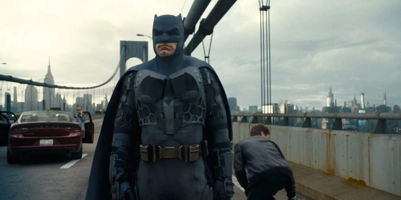 Ben Affleck's Batman on a bridge Ben Affleck's Batman on a bridge