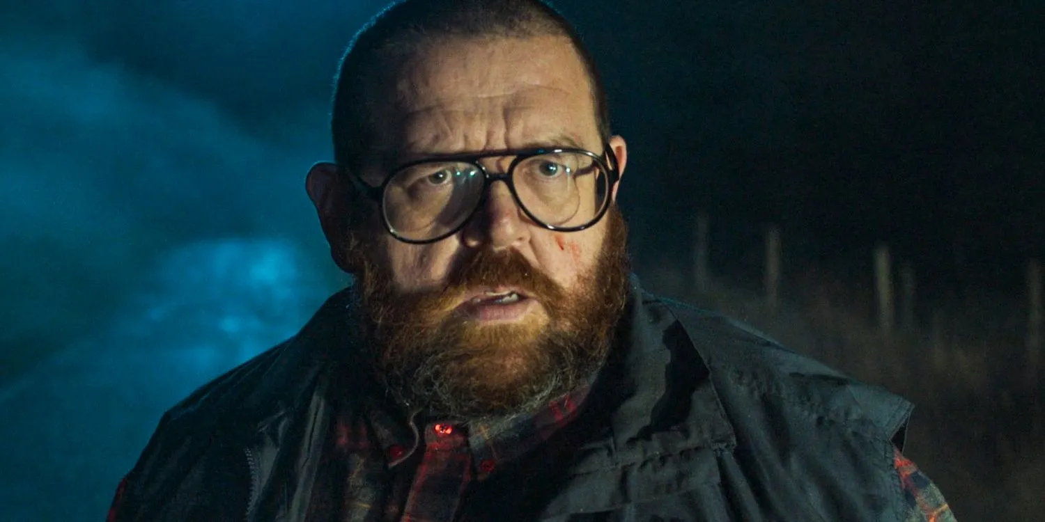 Nick Frost as a shocked cab driver in Black Cab