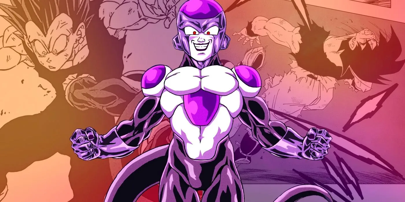 Black Frieza smiling as seen in the manga