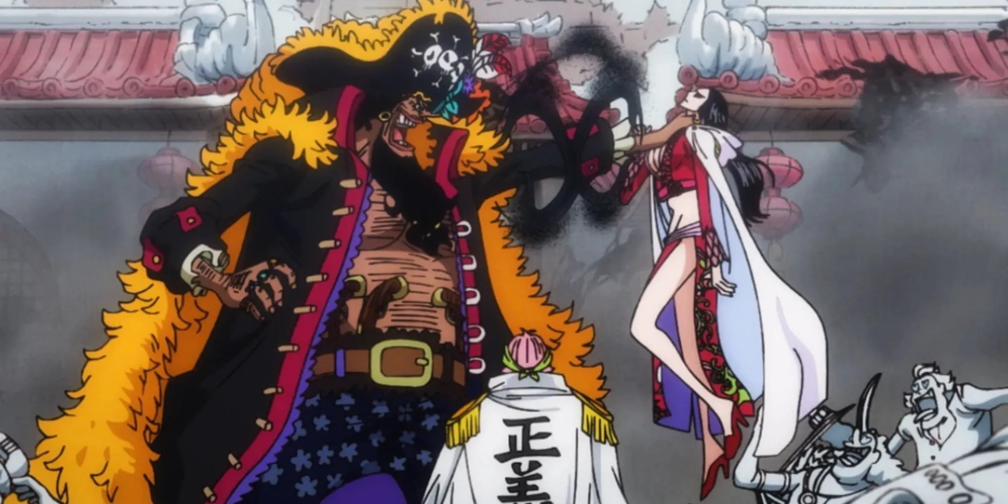 Blackbeard taking down Boa Hancock Blackbeard taking down Boa Hancock