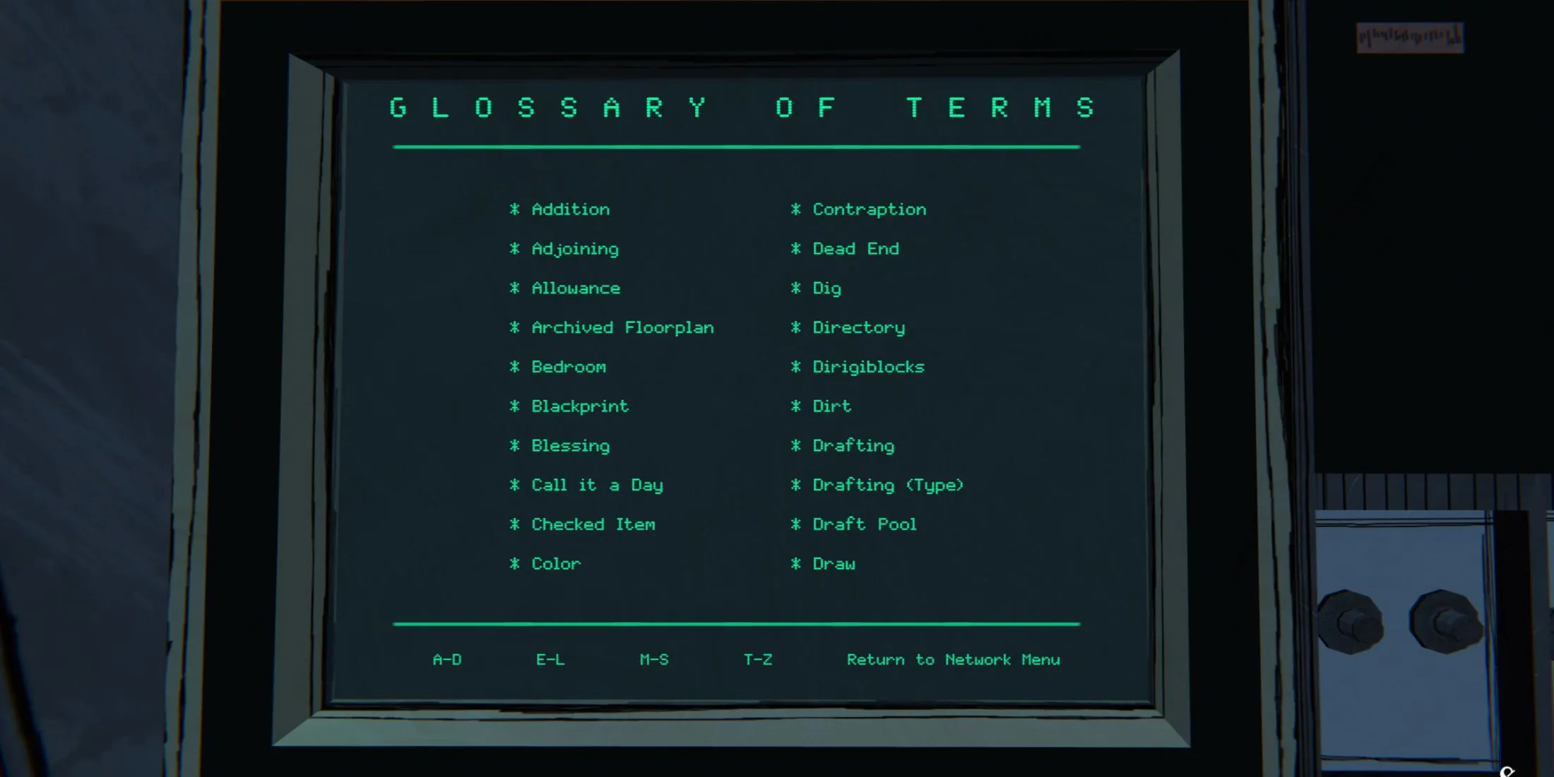 Blue Prince Glossary All Terms Definitions Terminal Access A-E Blue Prince Glossary All Terms Definitions Terminal Access A-E