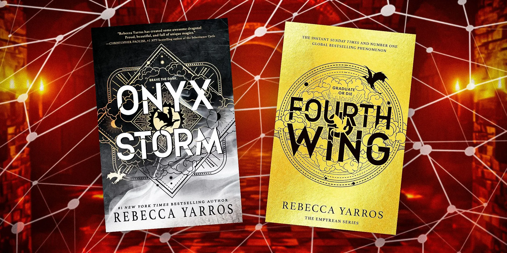 Imagery from Onyx Storm and Fourth Wing