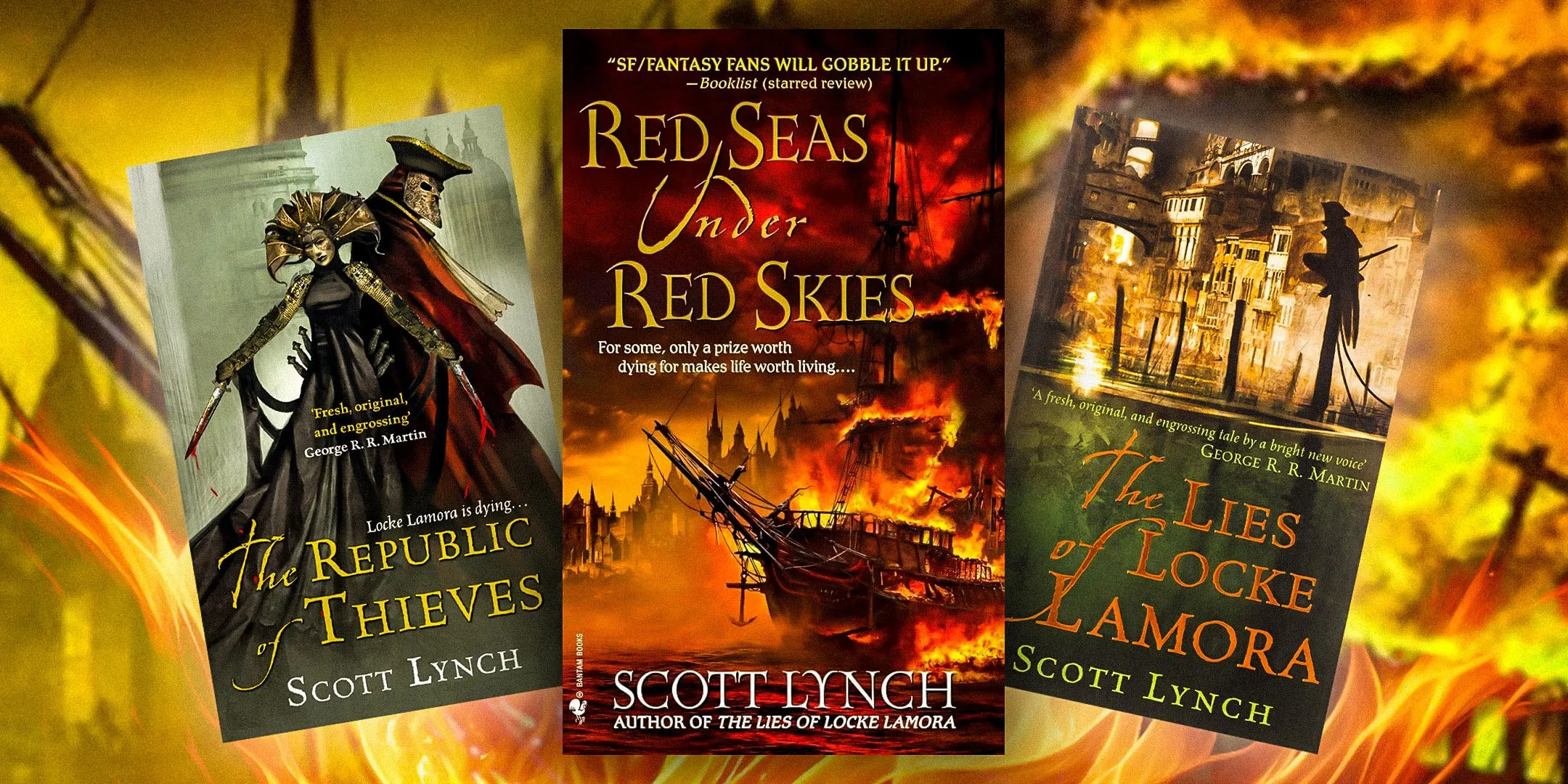 Scott Lynch의 The Republic of Thieves, Red Seas Under Red Skies, The Lies of Locke Lamora 표지 Scott Lynch의 The Republic of Thieves, Red Seas Under Red Skies, The Lies of Locke Lamora 표지