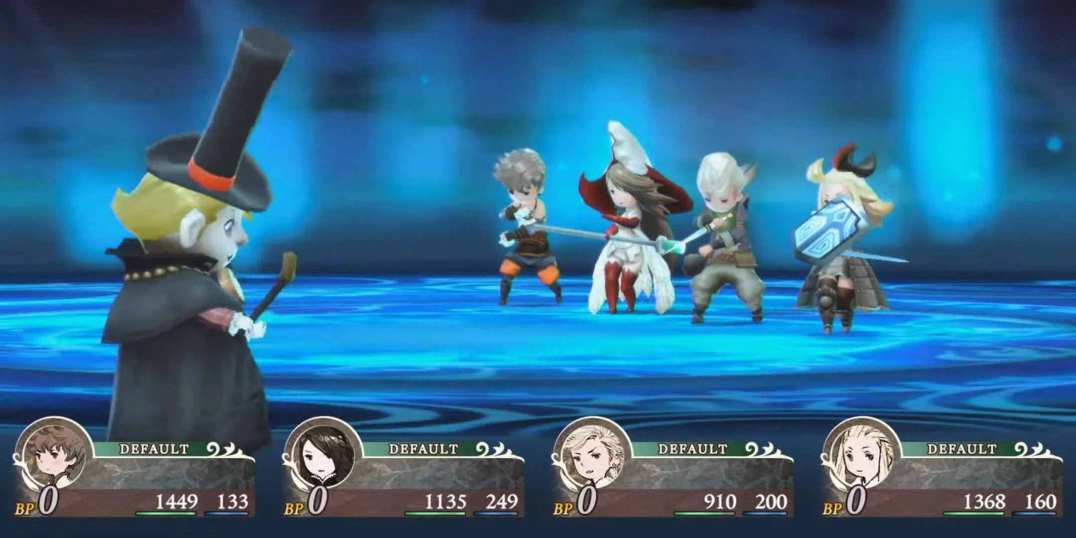 Players preparing for combat in Bravely Default Flying Fairy HD Remaster. Players preparing for combat in Bravely Default Flying Fairy HD Remaster.