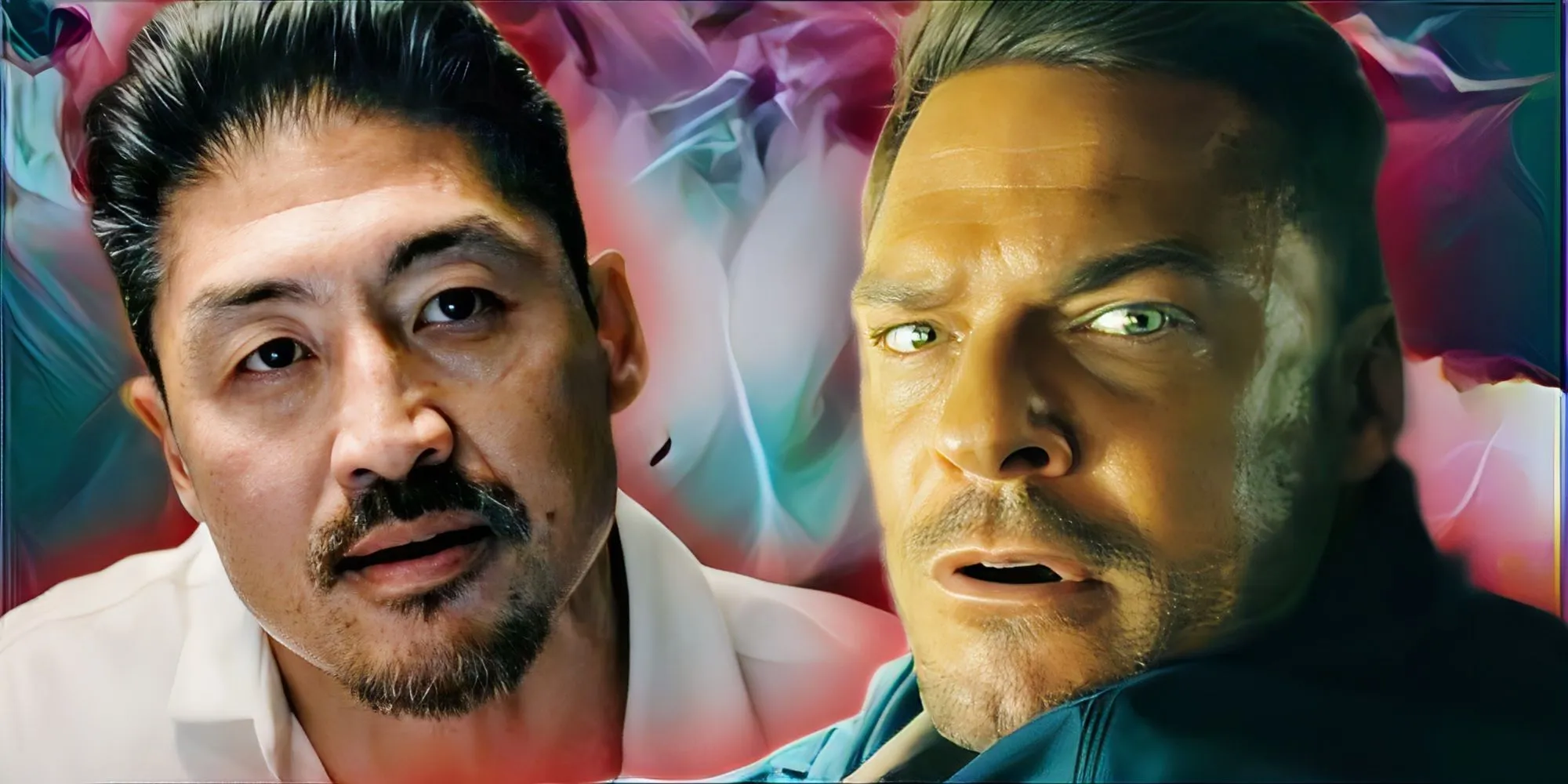 Brian Tee as Quinn and Alan Ritchson as Reacher in Season 3 Brian Tee as Quinn and Alan Ritchson as Reacher in Season 3