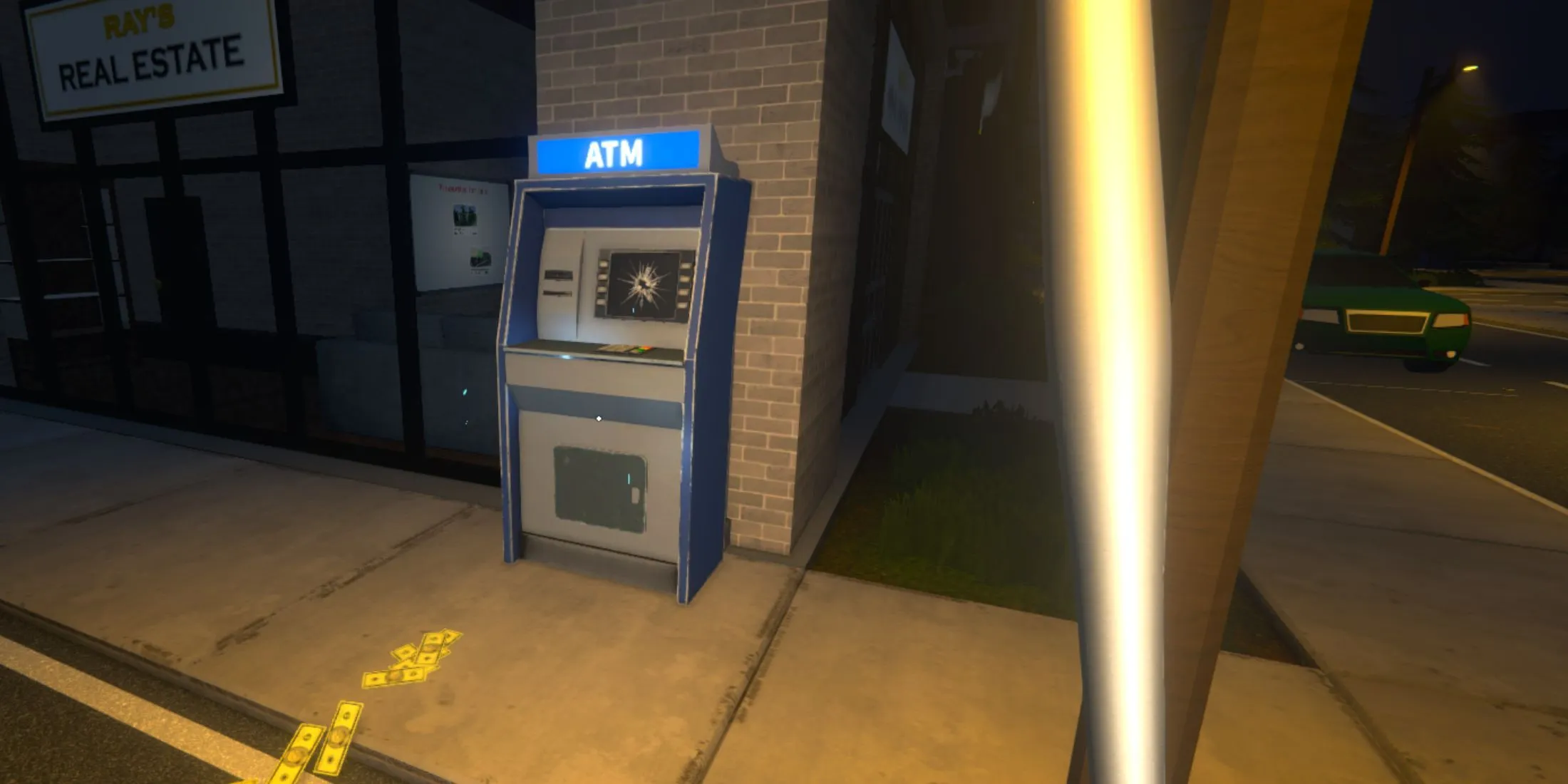 Broken ATM dispensing cash in Schedule 1. Broken ATM dispensing cash in Schedule 1.