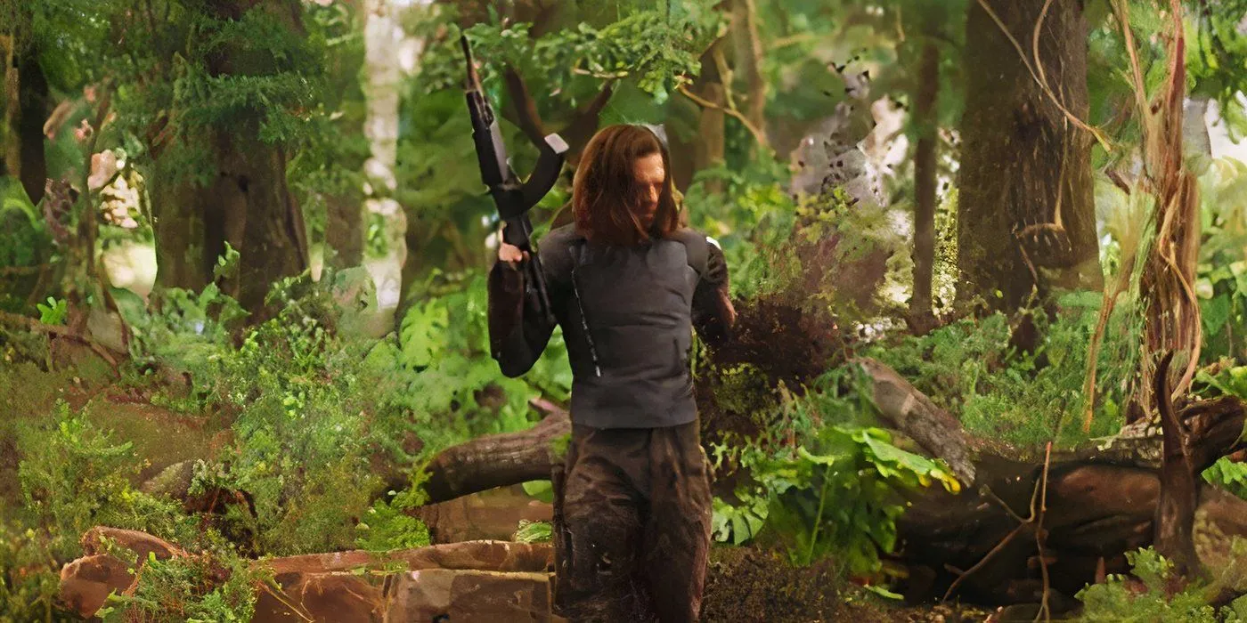 Bucky Barnes turning to dust in Avengers Infinity War Bucky Barnes turning to dust in Avengers Infinity War