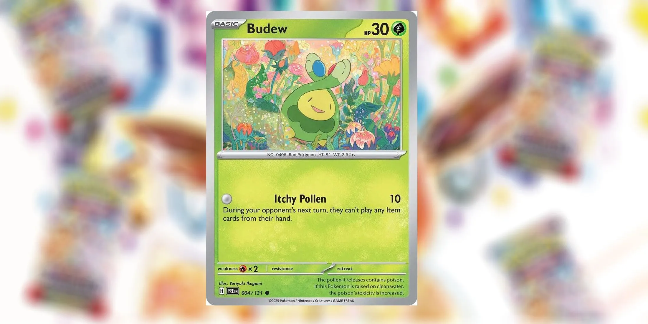 Budew card from Prismatic Evolutions