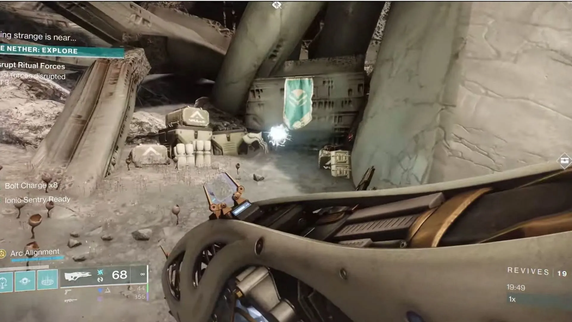 Toland near the blue flag in Destiny 2 (Image via Bungie) Toland near the blue flag in Destiny 2 (Image via Bungie)