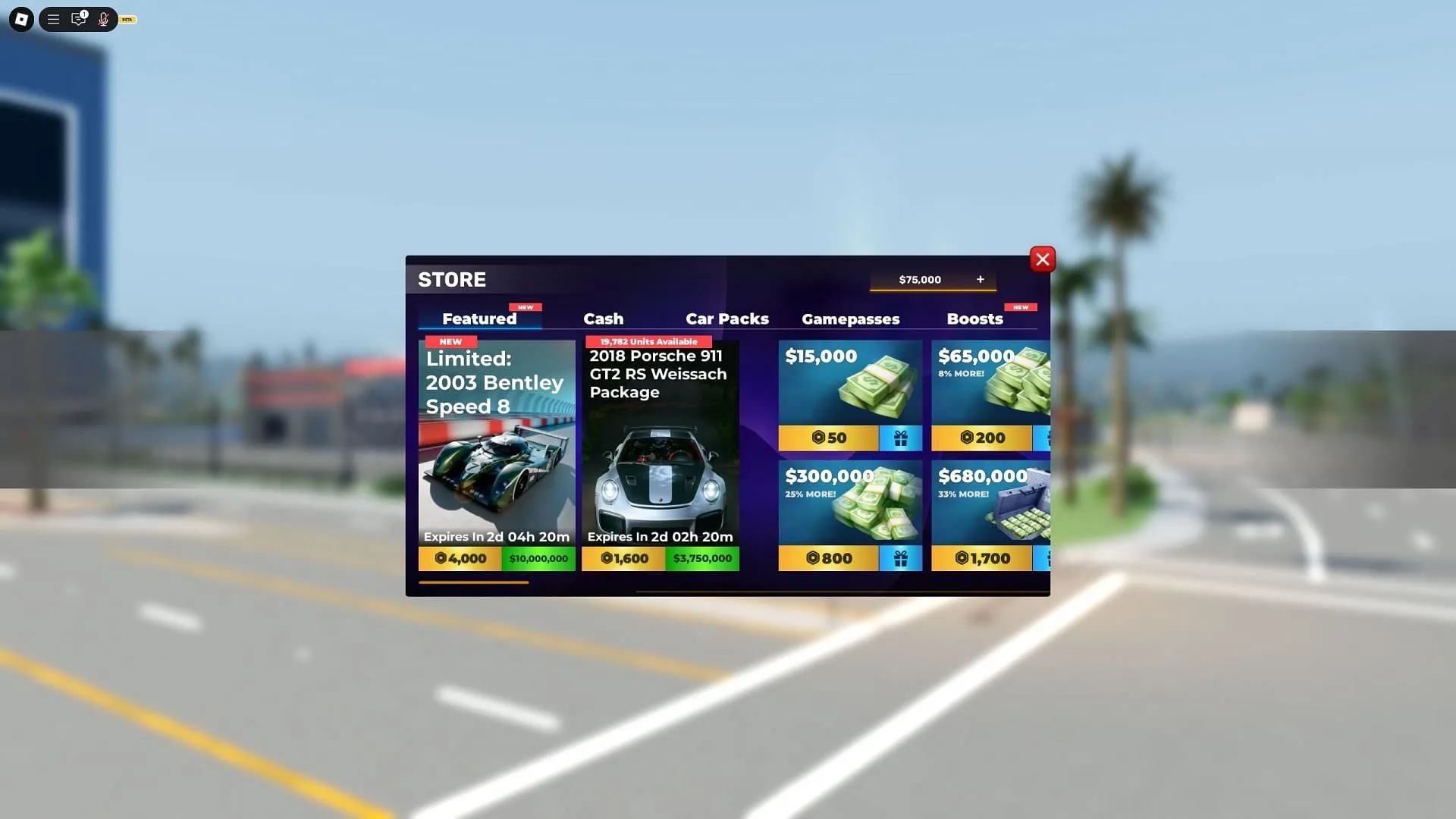The Bentley Speed 8 is a limited-time vehicle (Image via Roblox)