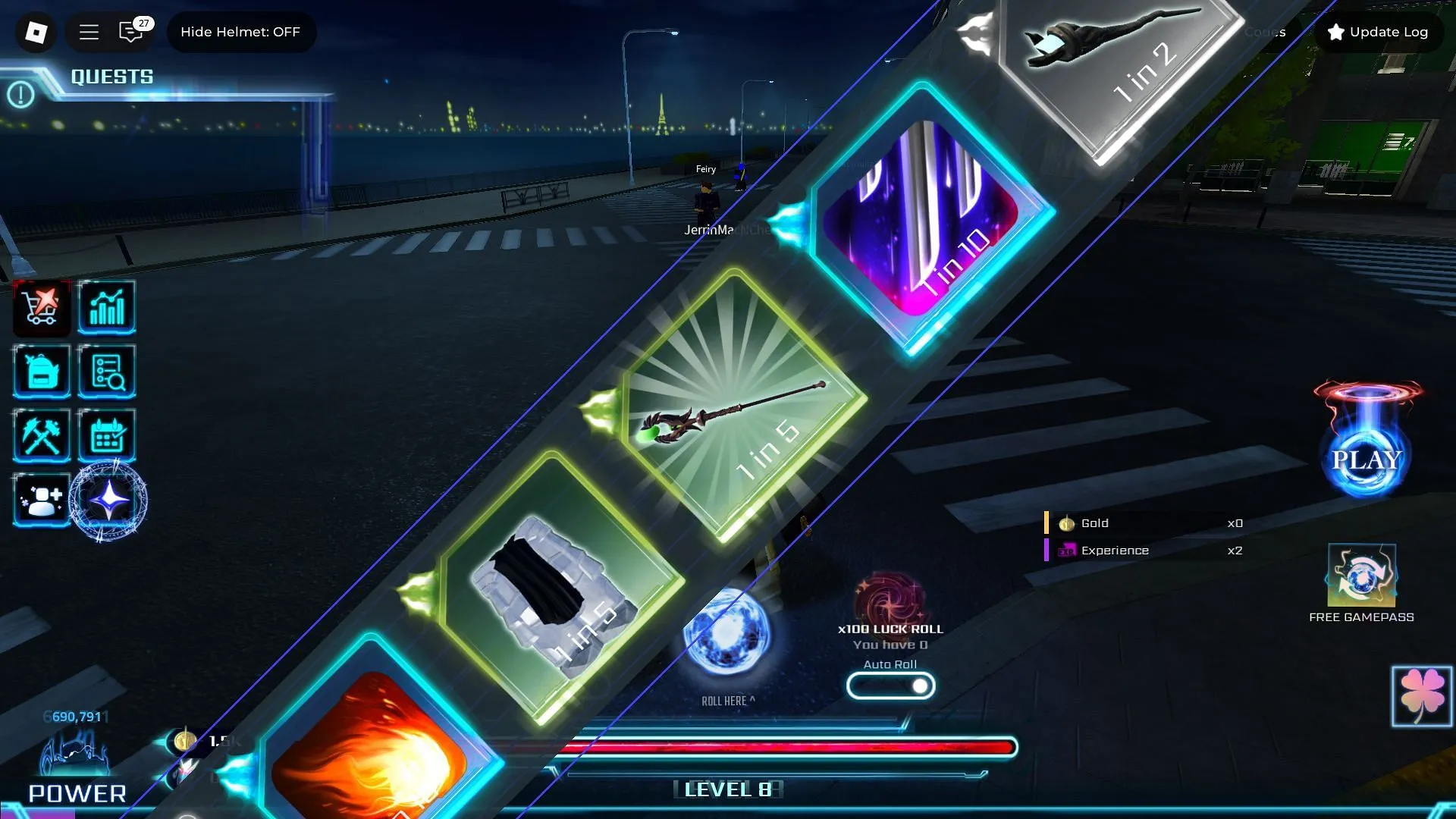 Rolls and Dungeon battles grant XP for Level-ups (Image via Roblox) Rolls and Dungeon battles grant XP for Level-ups (Image via Roblox)