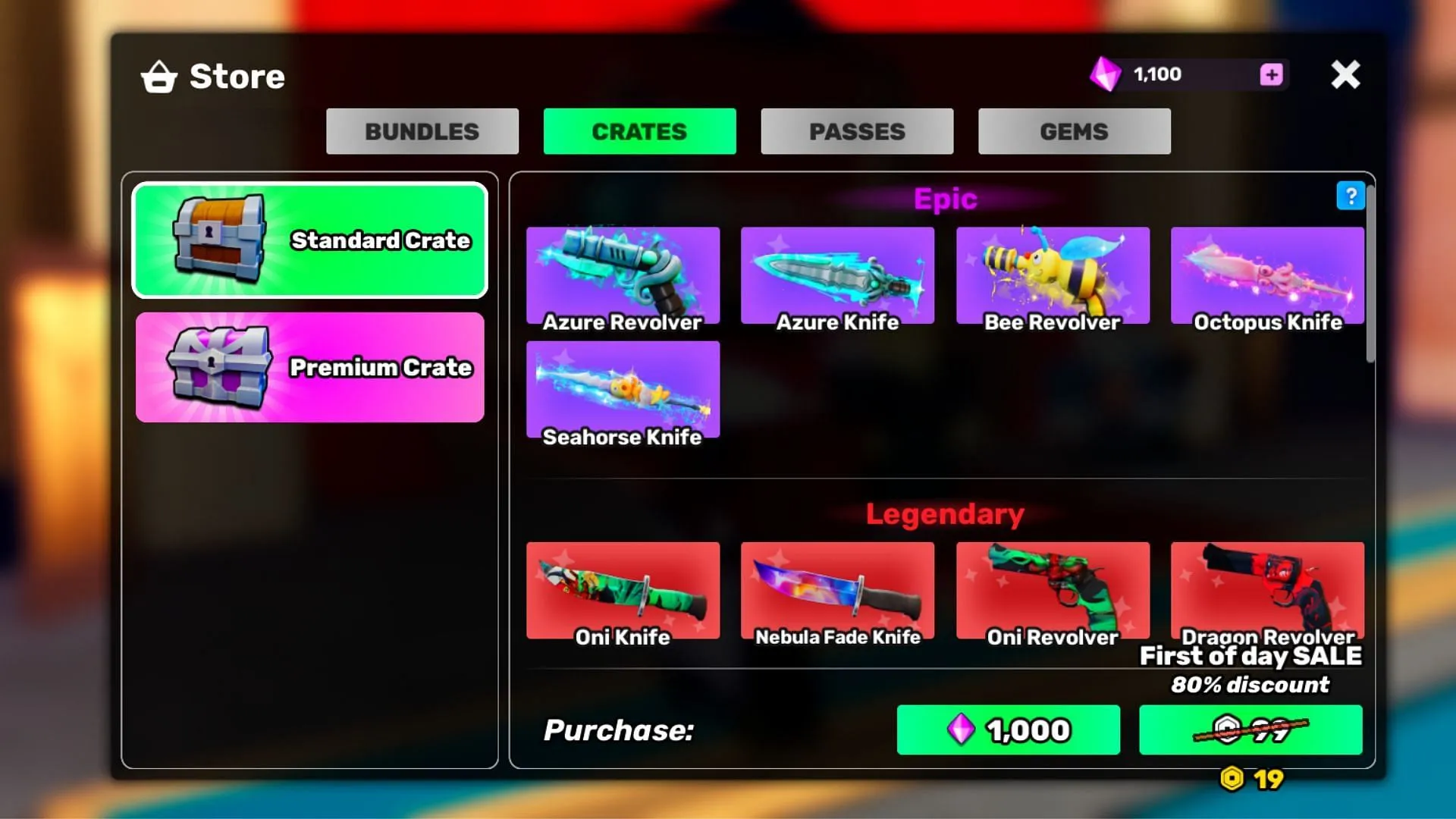 Buy different Crates by utilizing Gems (Image via Roblox) Buy different Crates by utilizing Gems (Image via Roblox)