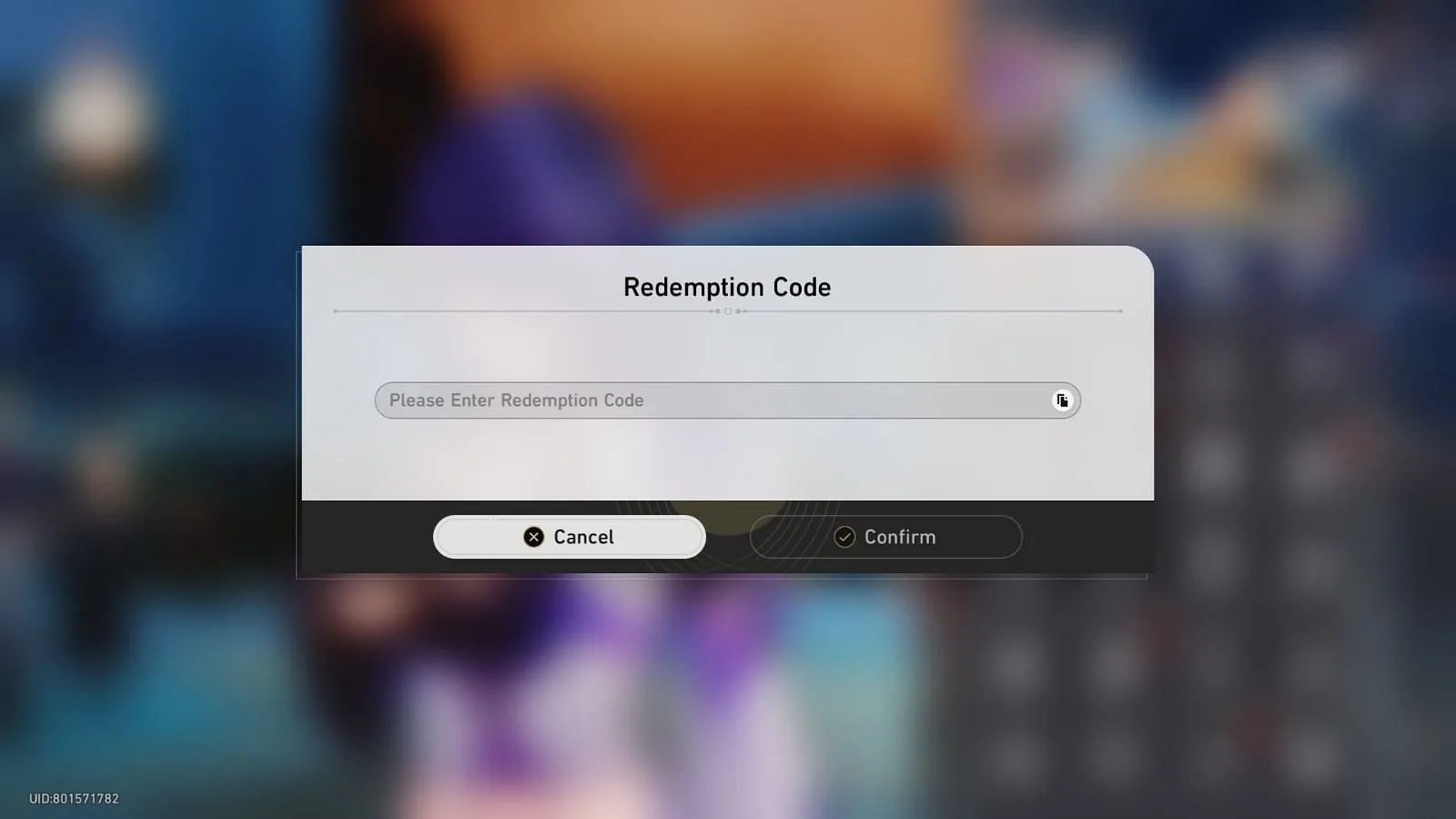 Redeeming a code in the game (Image via Sportskeeda Gaming || HoYoverse) Redeeming a code in the game (Image via Sportskeeda Gaming || HoYoverse)