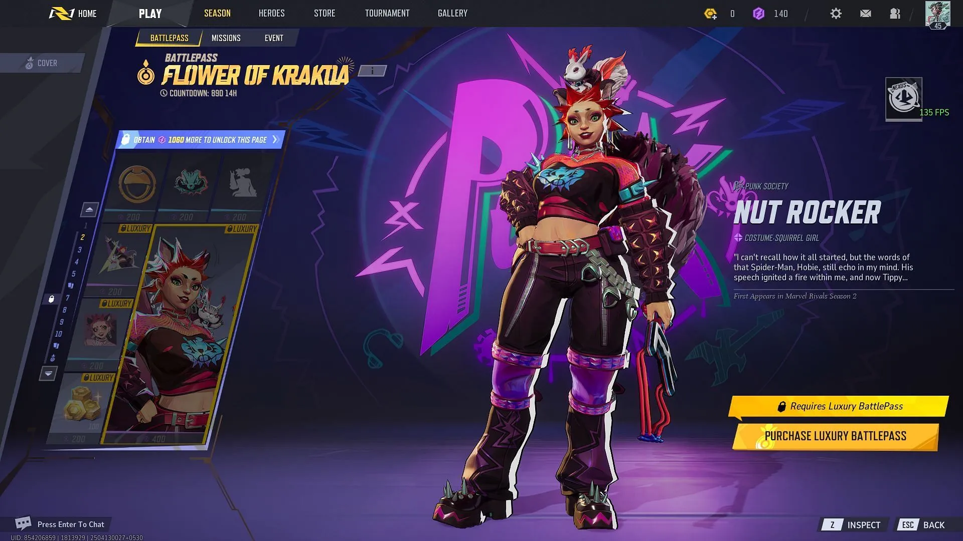 Squirrel Girl Nut Rocker costume in Marvel Rivals Squirrel Girl Nut Rocker costume in Marvel Rivals