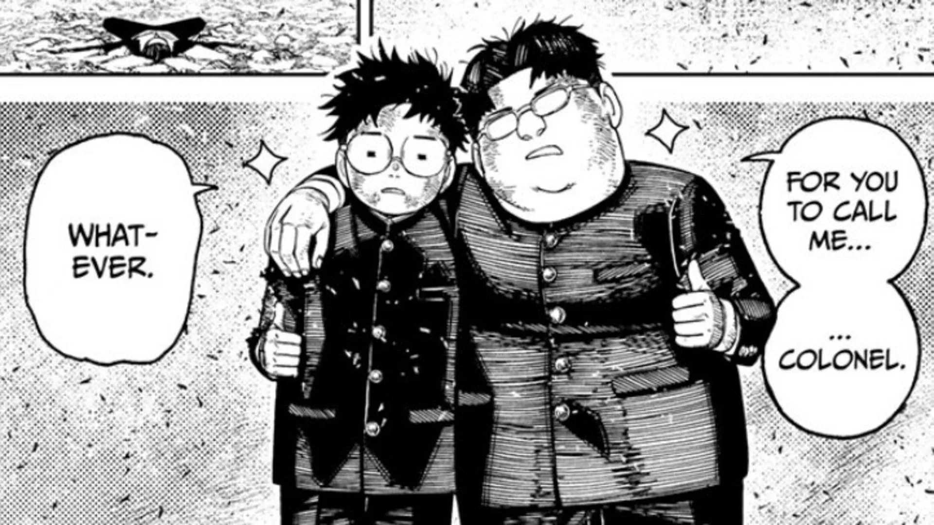 Okarun and Kinta in Dandadan chapter 190 (Image via Science Saru) Okarun and Kinta in Dandadan chapter 190 (Image via Science Saru)