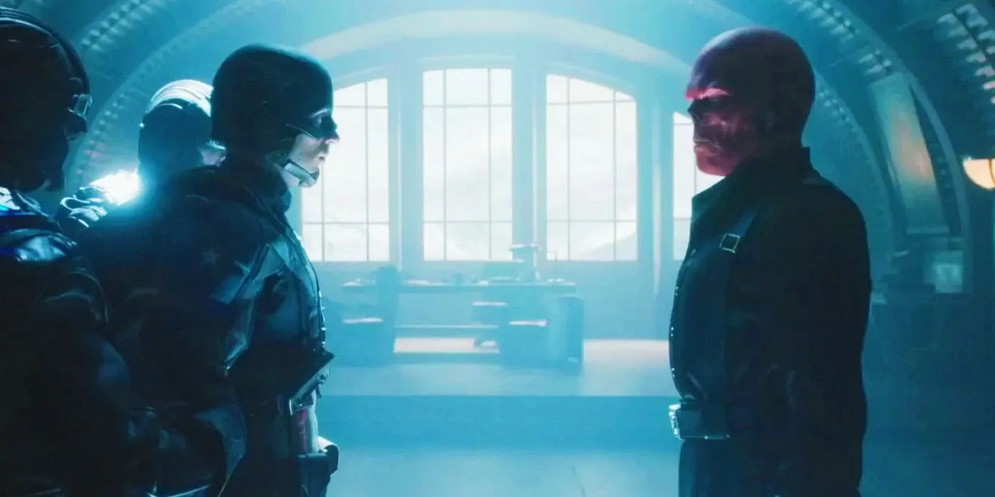 Captain America facing Red Skull
