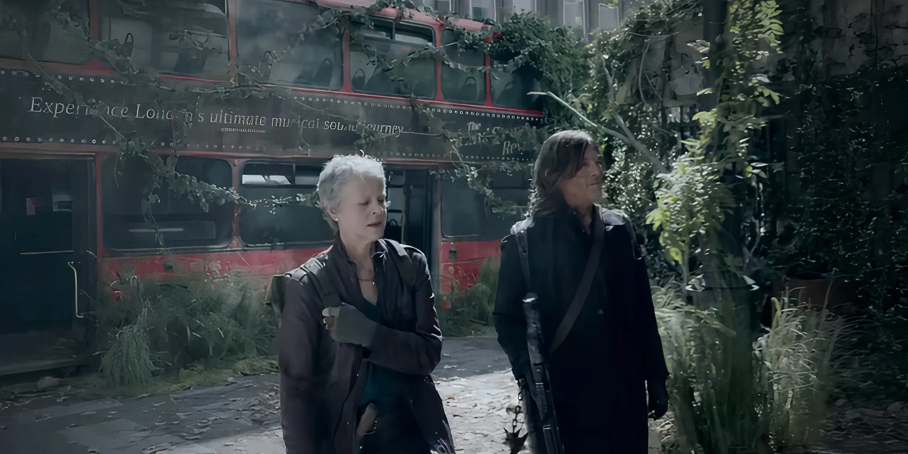 Carol and Daryl walking Carol and Daryl walking