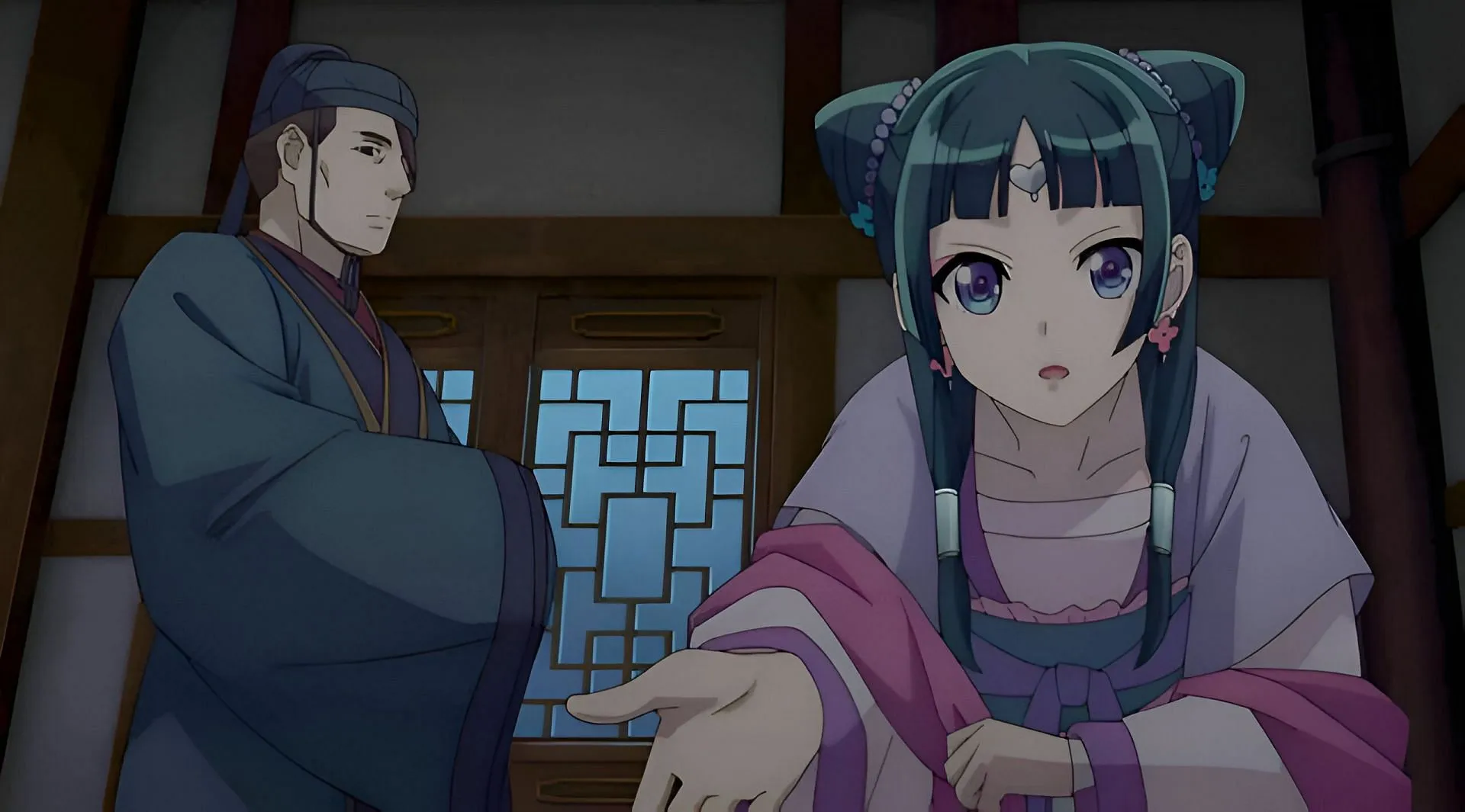 Maomao and Gaoshun in the anime Maomao and Gaoshun in the anime