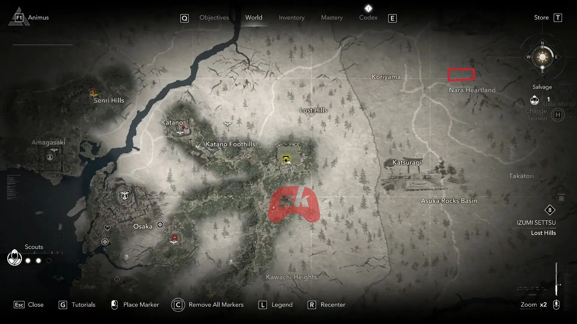 The Messenger's location in Assassin's Creed Shadows (Image via Sportskeeda Gaming || Ubisoft)