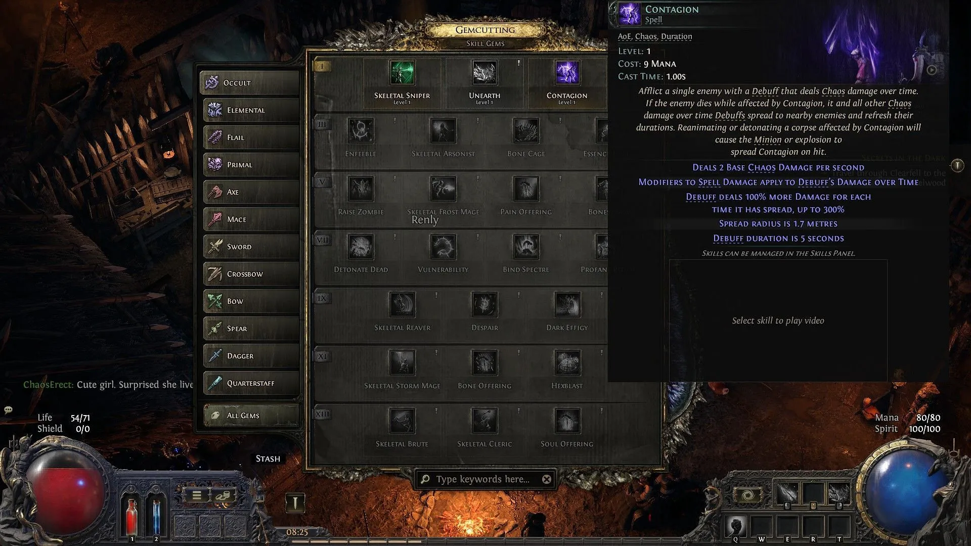 Contagion skill (Image via GGG)