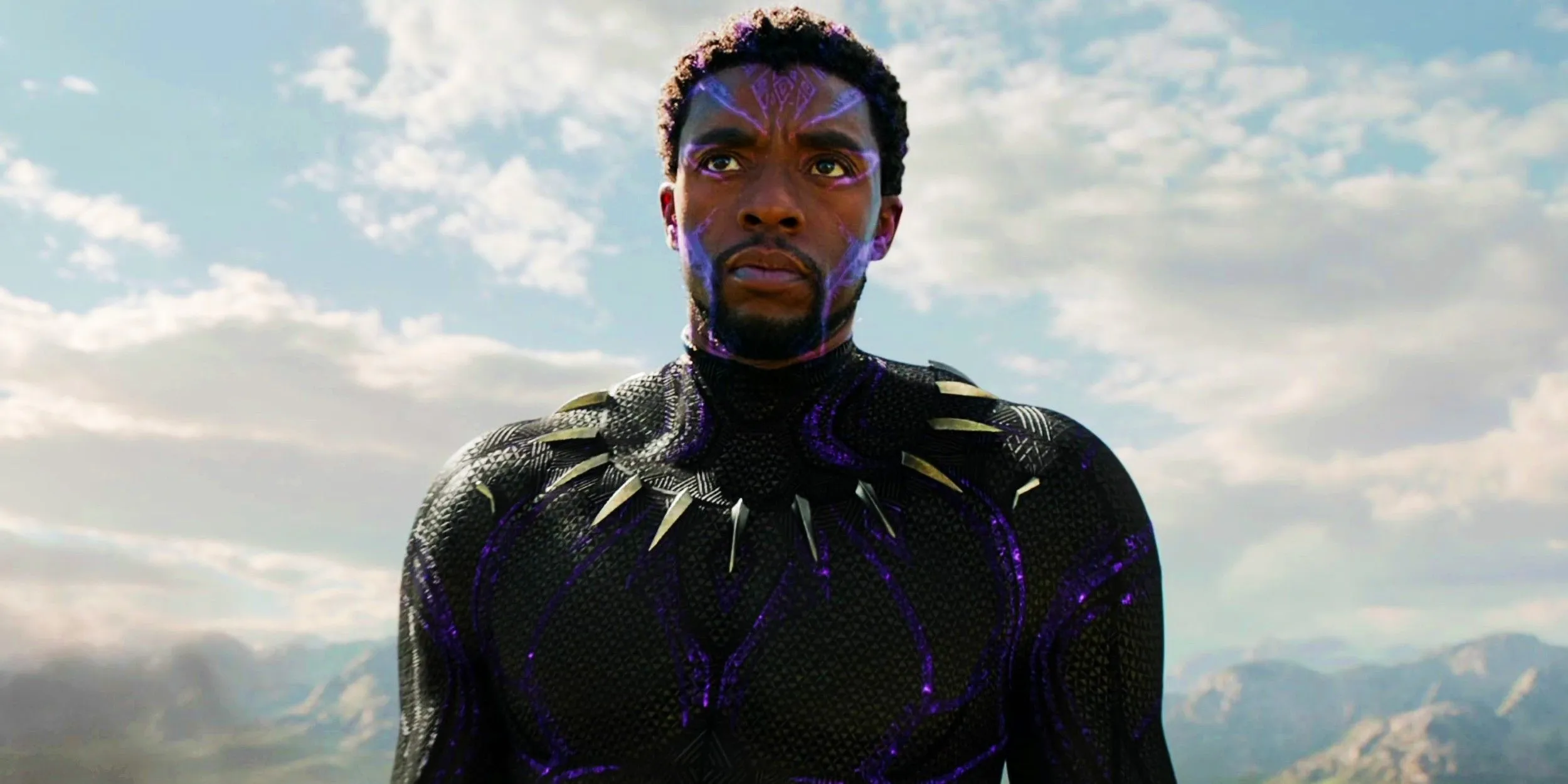 Chadwick Boseman As T'Challa In His Black Panther Suit Without His Helmet In Black Panther