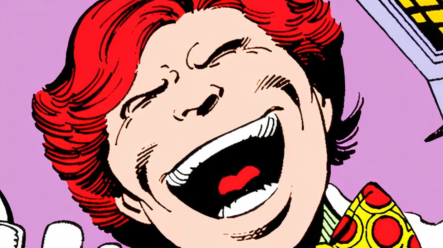 Close-up of Arcade laughing Close-up of Arcade laughing