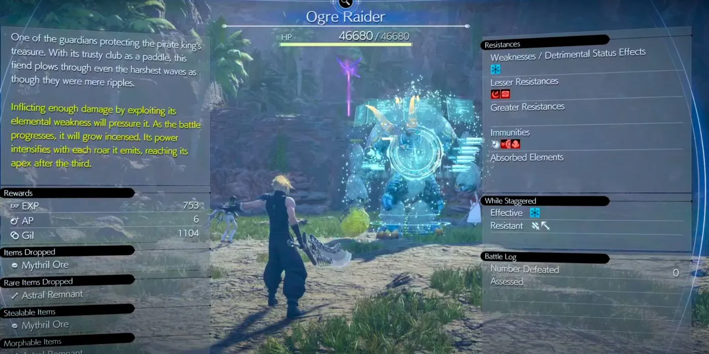 Cloud battling Ogre Raider in Final Fantasy 7 Rebirth